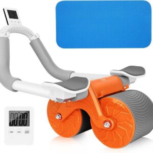 Automatic Rebound Ab Roller with Elbow Support & Timer