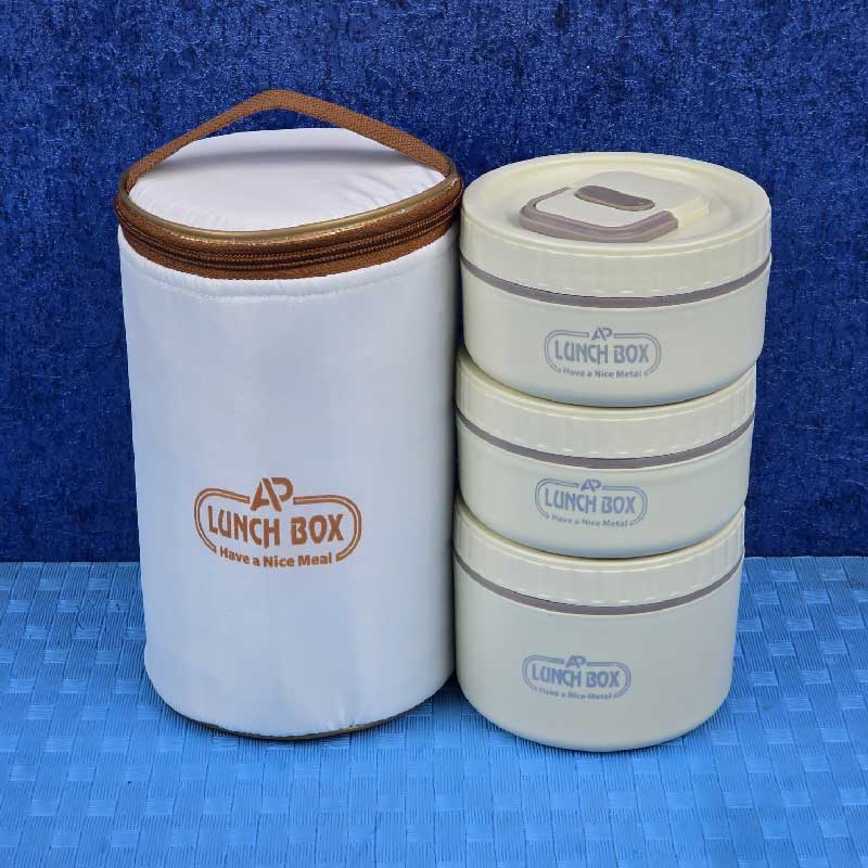 AP Stainless Steel Lunch Box 3 Layer Insulated Food Bag - Image 2