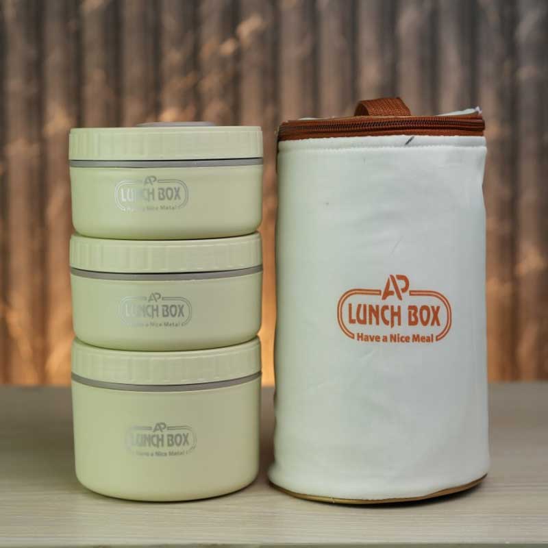 AP Stainless Steel Lunch Box 3 Layer Insulated Food Bag - Image 4
