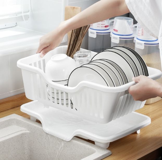 Kitchen Dish Drying Rack with Drainboard Bowl Holder Tray - Image 6