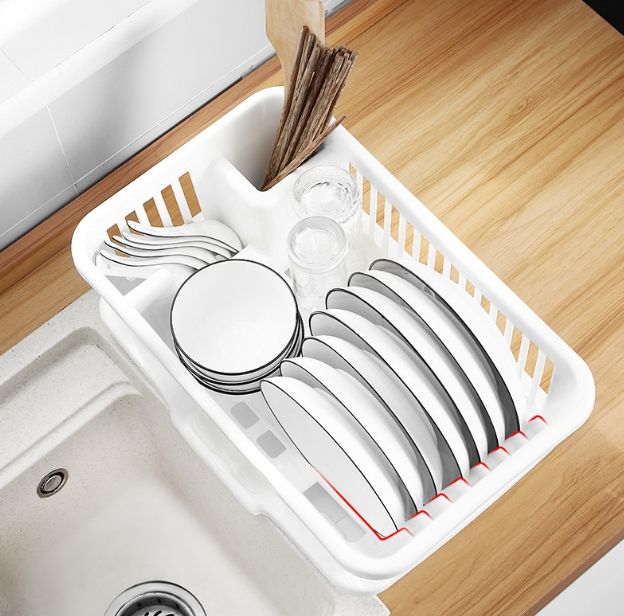Kitchen Dish Drying Rack with Drainboard Bowl Holder Tray - Image 4