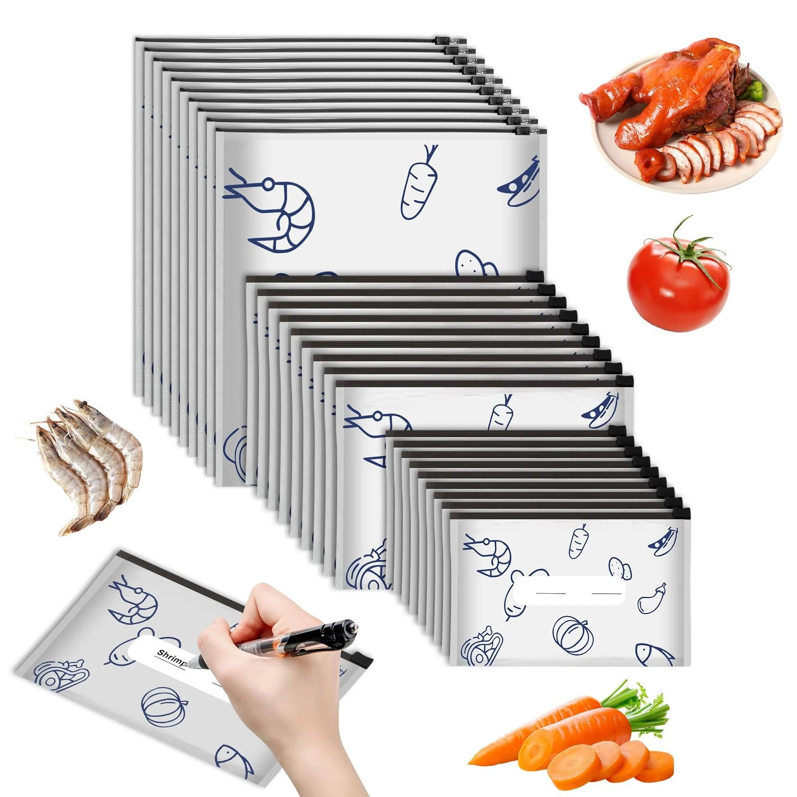 Reusable Aluminum Foil Ziplock Storage Bag (10 Pcs) - Image 2