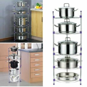 5 Layer Stainless Steel Kitchen Pot Pan Organizer Stand